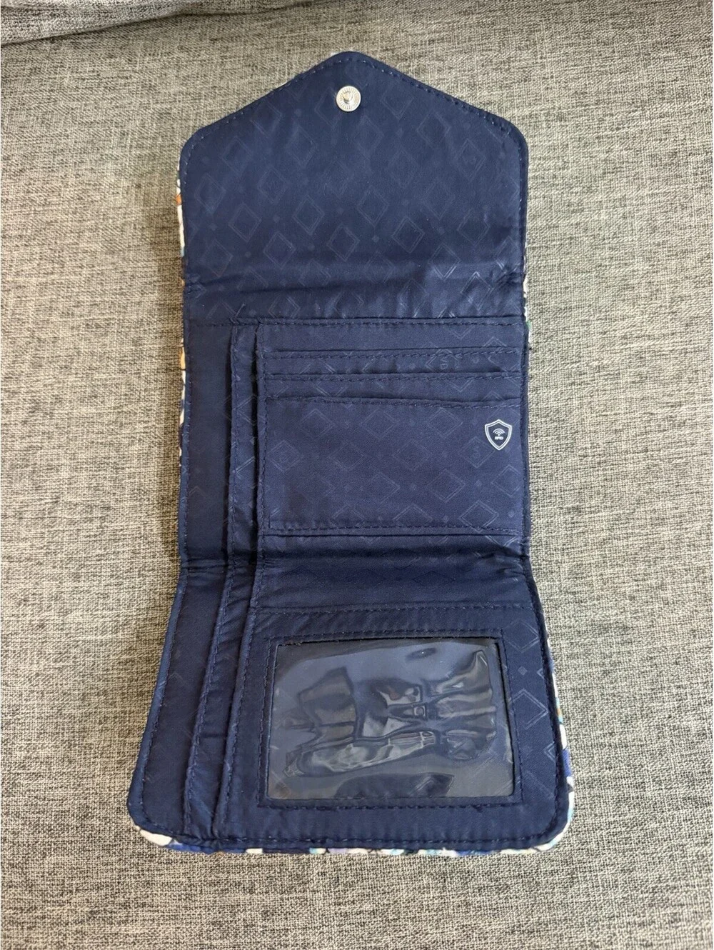 Vera Bradley RFID Mini Trifold Wallet In Lisbon Medallion